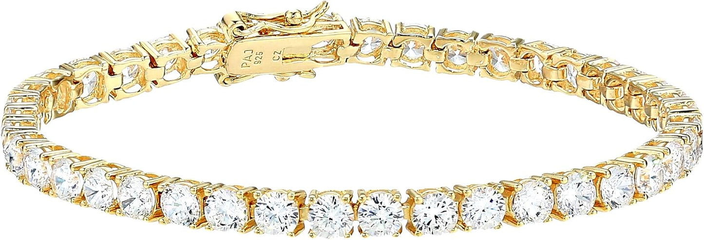 Classic Tennis Bracelet with Round Cut Cubic Zirconia Sparkle