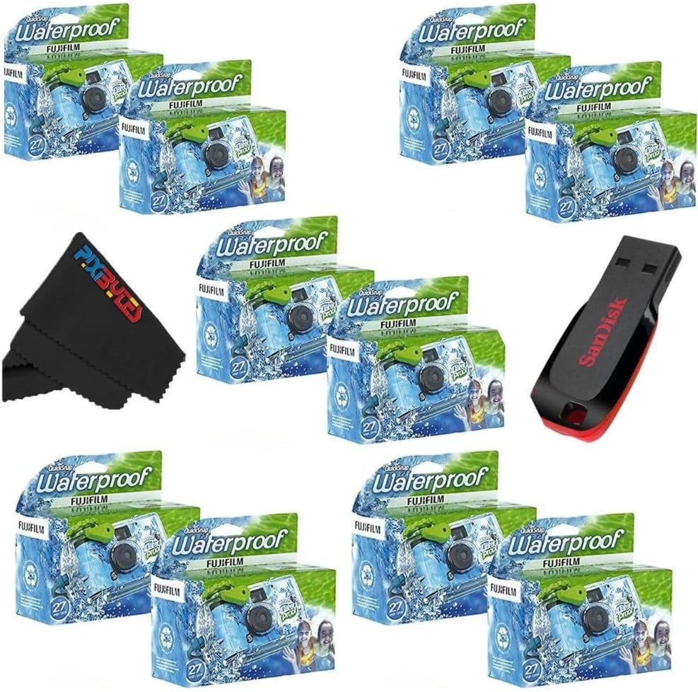 Fujifilm QuickSnap Waterproof 35mm Camera Bundle for Adventures