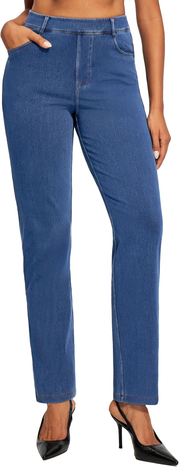 IUGA Straight Leg Jeans for Women - High Waisted Comfort Fit