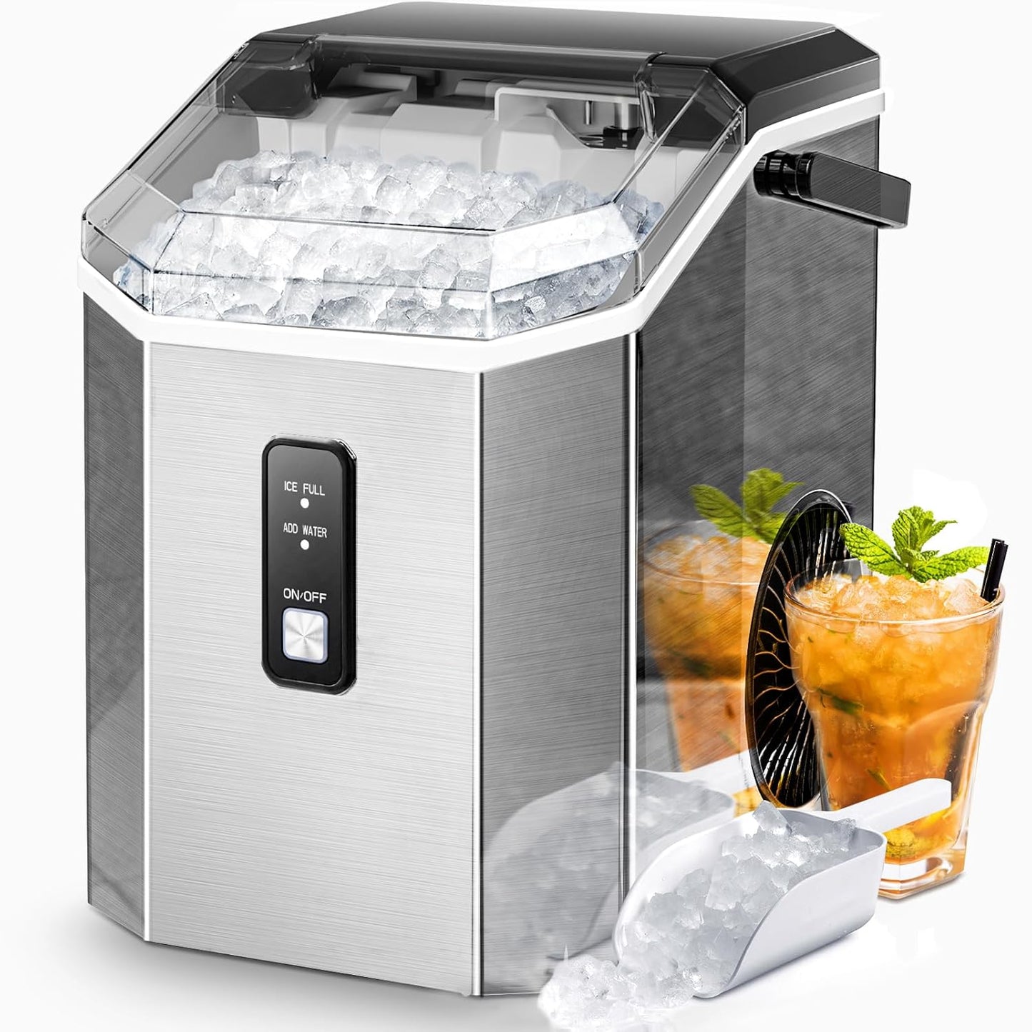 AGLUCKY Nugget Ice Maker - Portable Crushed Ice Maker Machine