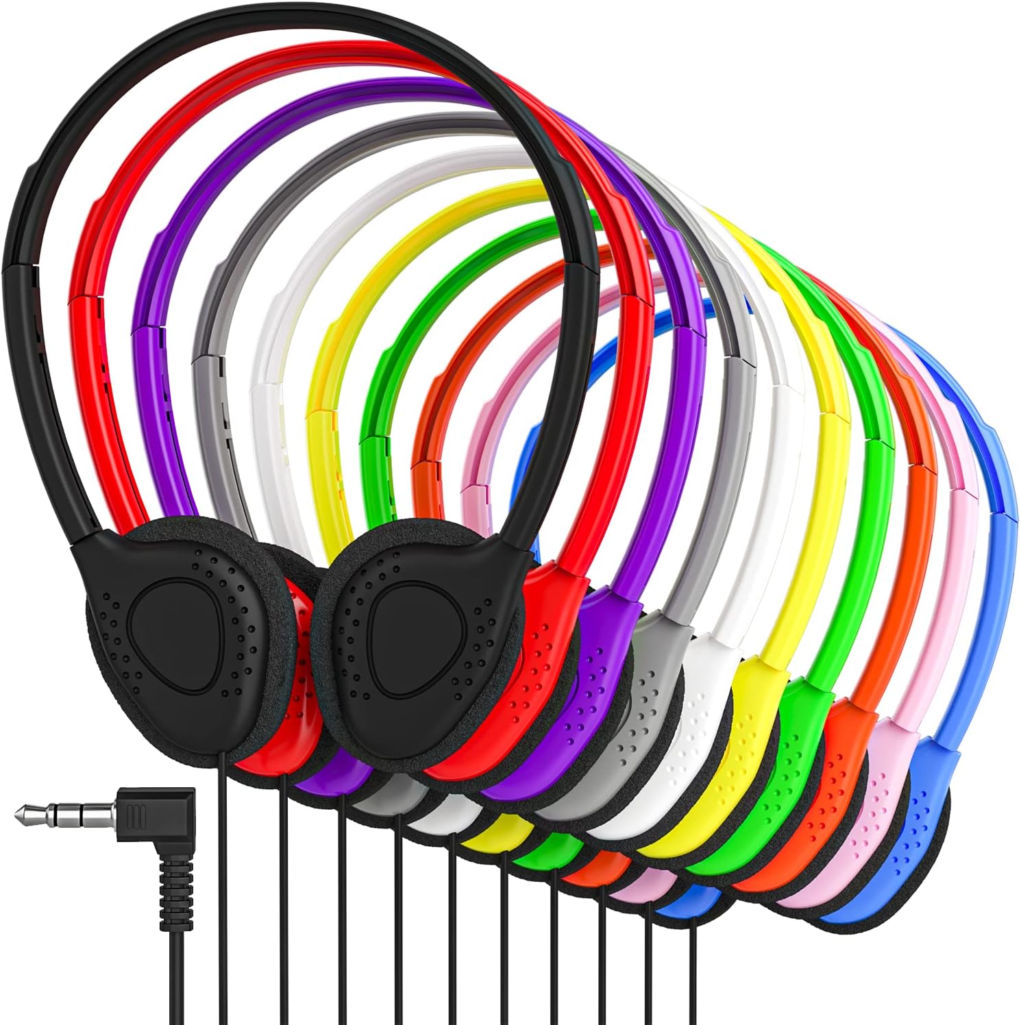 Maeline Bulk On-Ear Headphones - 300 Pack for All Ages