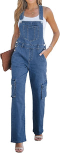 Luvamia Women's Loose Wide Leg Denim Overalls - 90s Utility Style