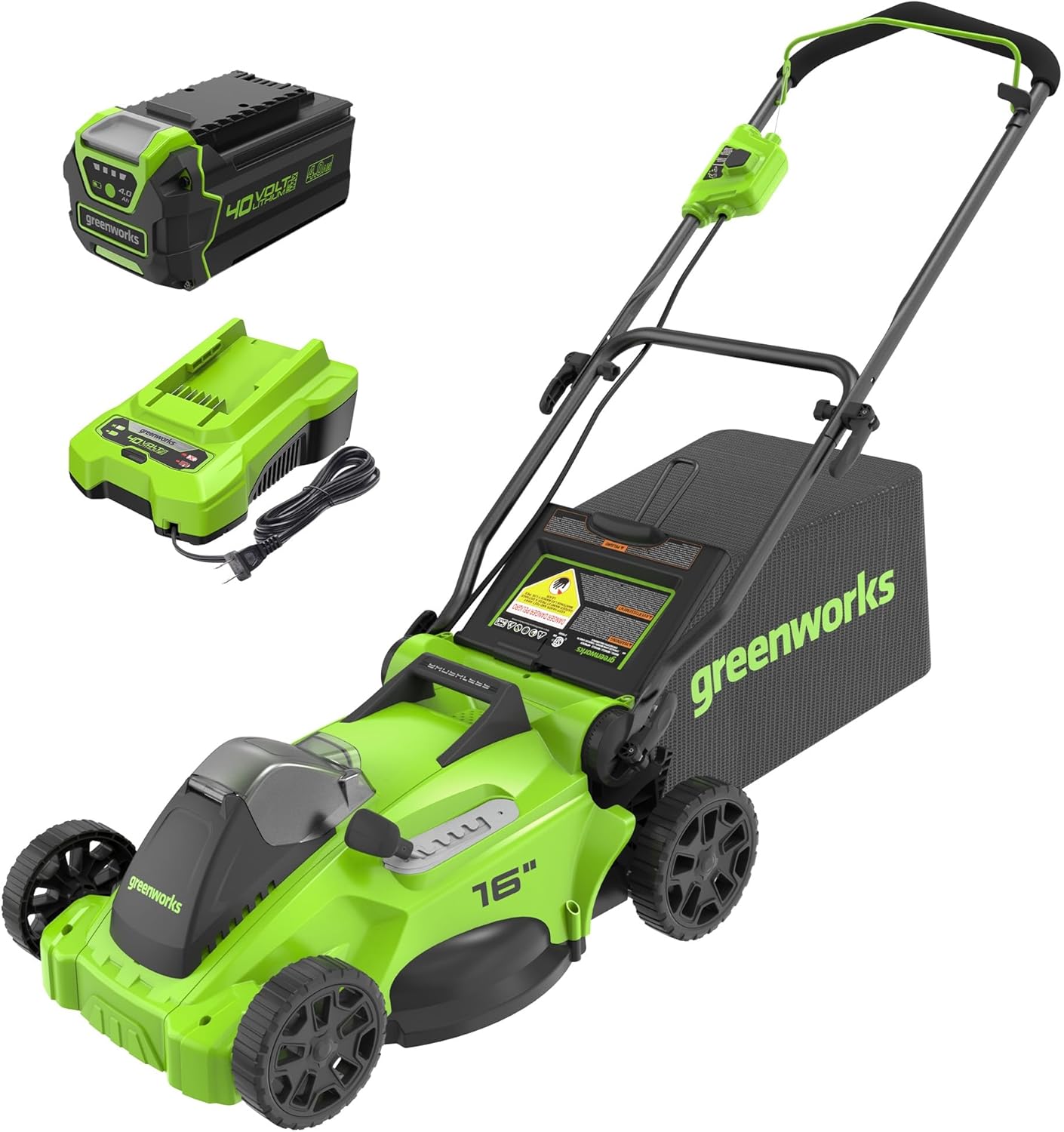 Greenworks 40V 16in Brushless Cordless Lawn Mower for Easy Use
