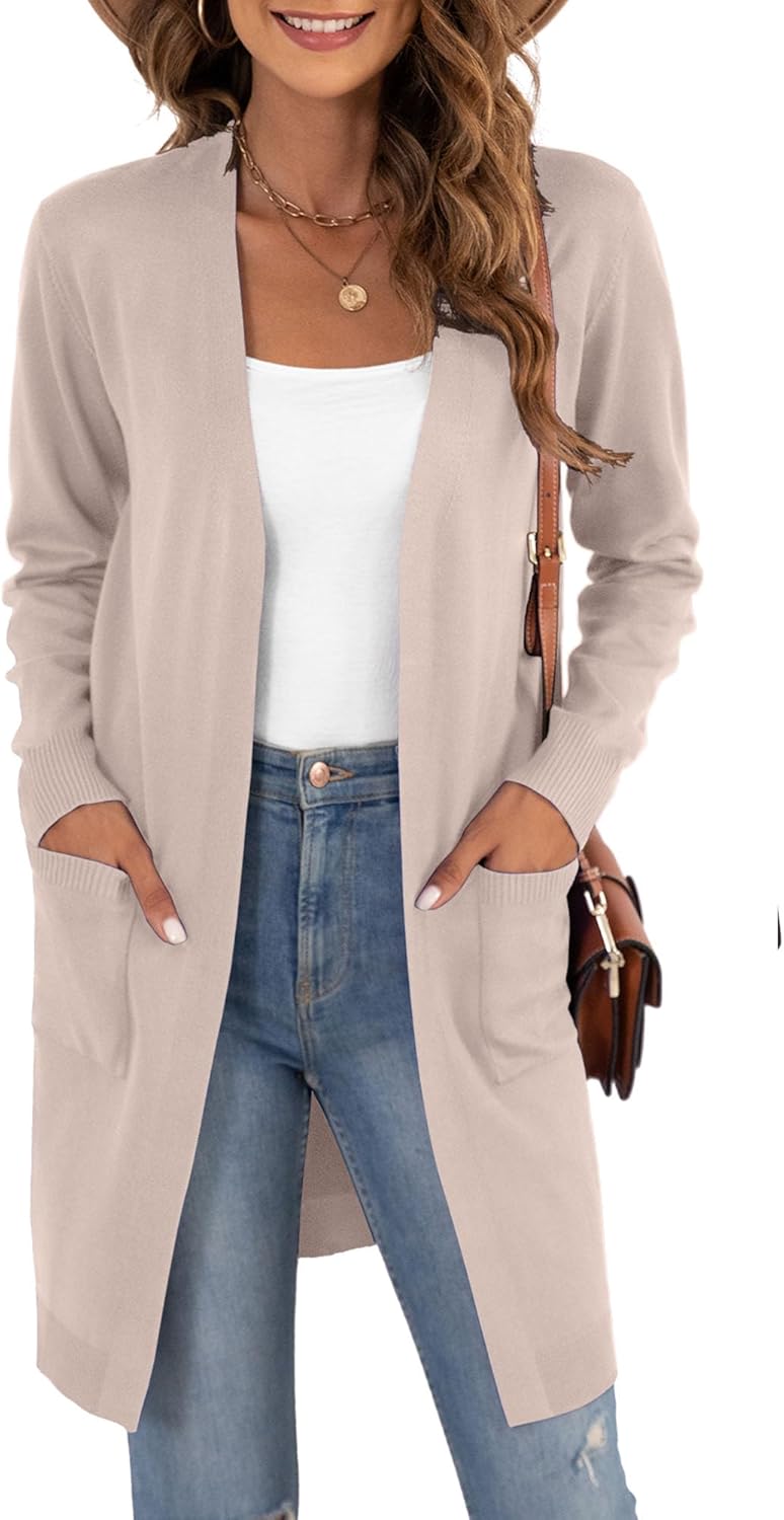 VIISHOW Women's Classic Long Sleeve Open Front Cardigan Sweater