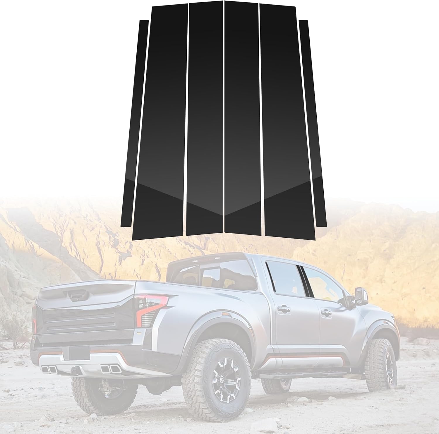 BASIKER Pillar Post Trim Kit for 2004 to 2015 Nissan Titan