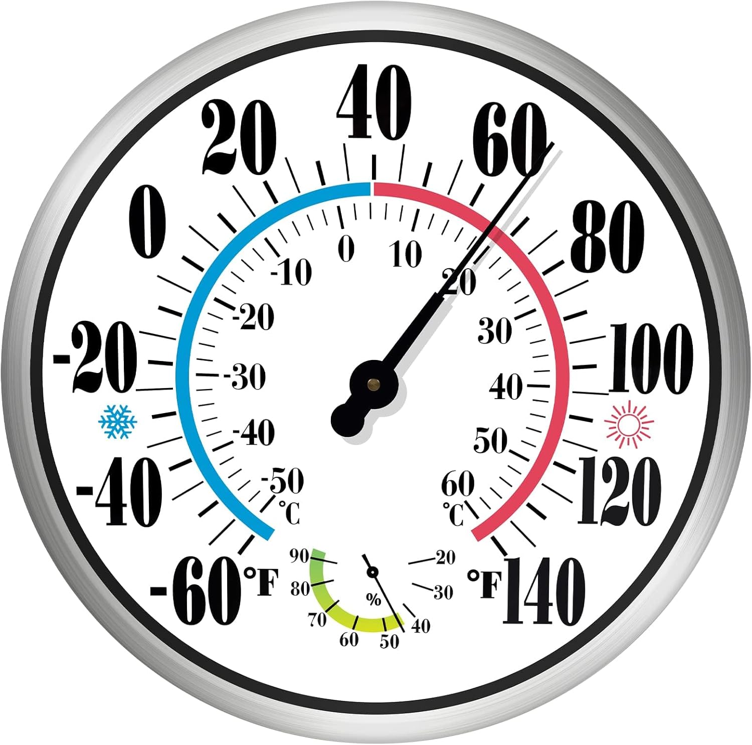 12 Inch Outdoor Thermometer with Large Numbers for Easy Reading