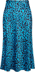 Keasmto Leopard Midi Skirt for Women - High Waist Casual Style