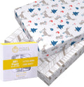 Mini Crib Sheet with Fox & Chevron Pattern - Organic Cotton Comfort