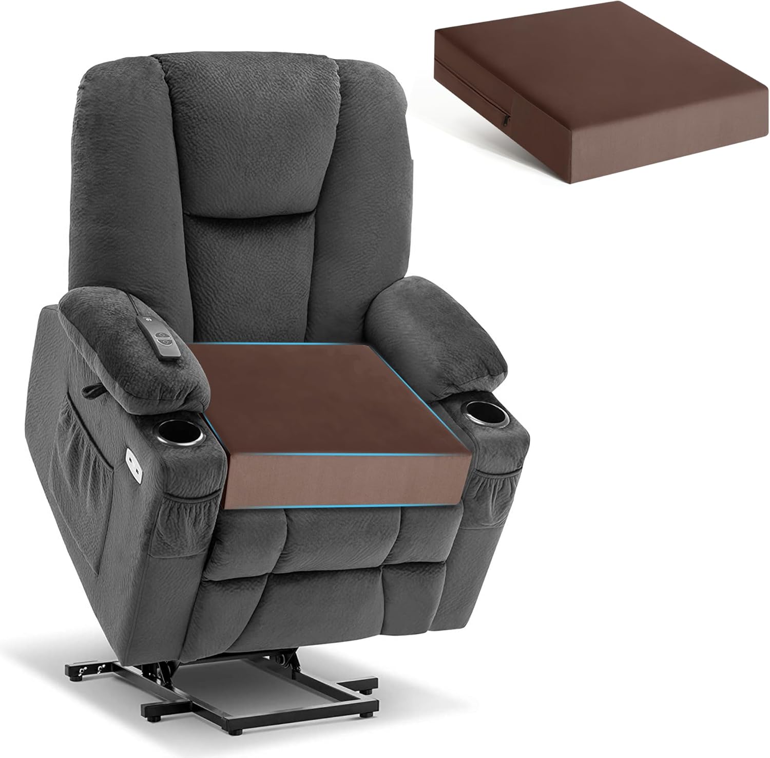 Tromlycs Extra Large Chair Seat Cushions for Seniors 20 x 20 in