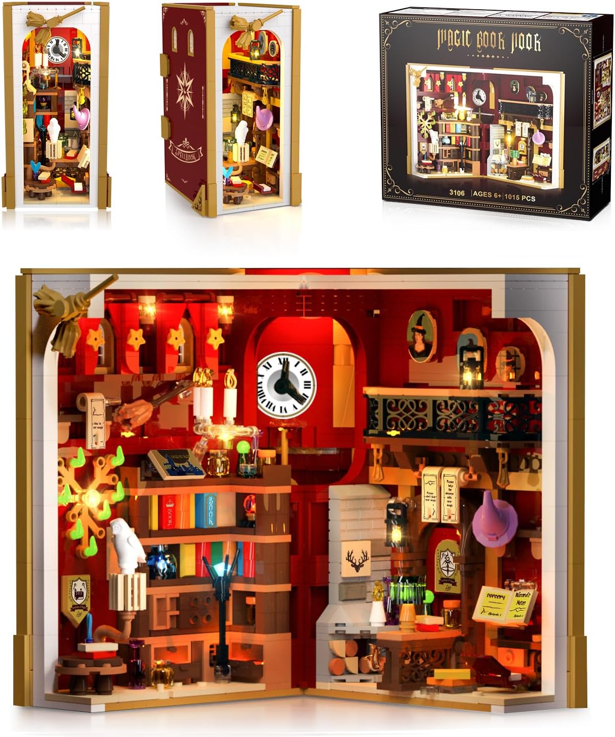 Magic Booknook Building Set with LED Light for Home Decor