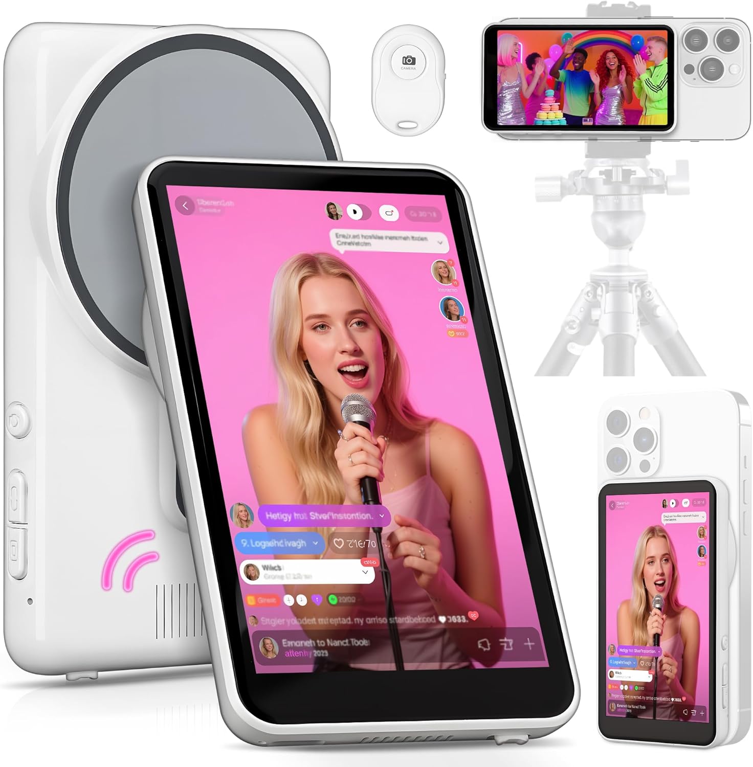 Selfie Monitor Screen with Speaker for iPhone & Android Vlogs