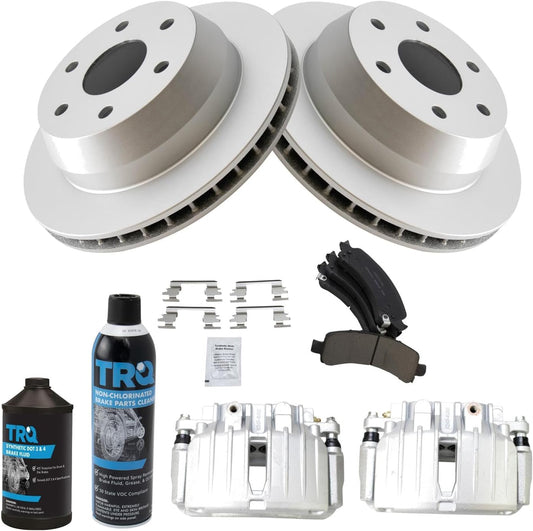 TRQ Rear Brake Pad & Rotor Kit for 2002 Cadillac & GMC Models