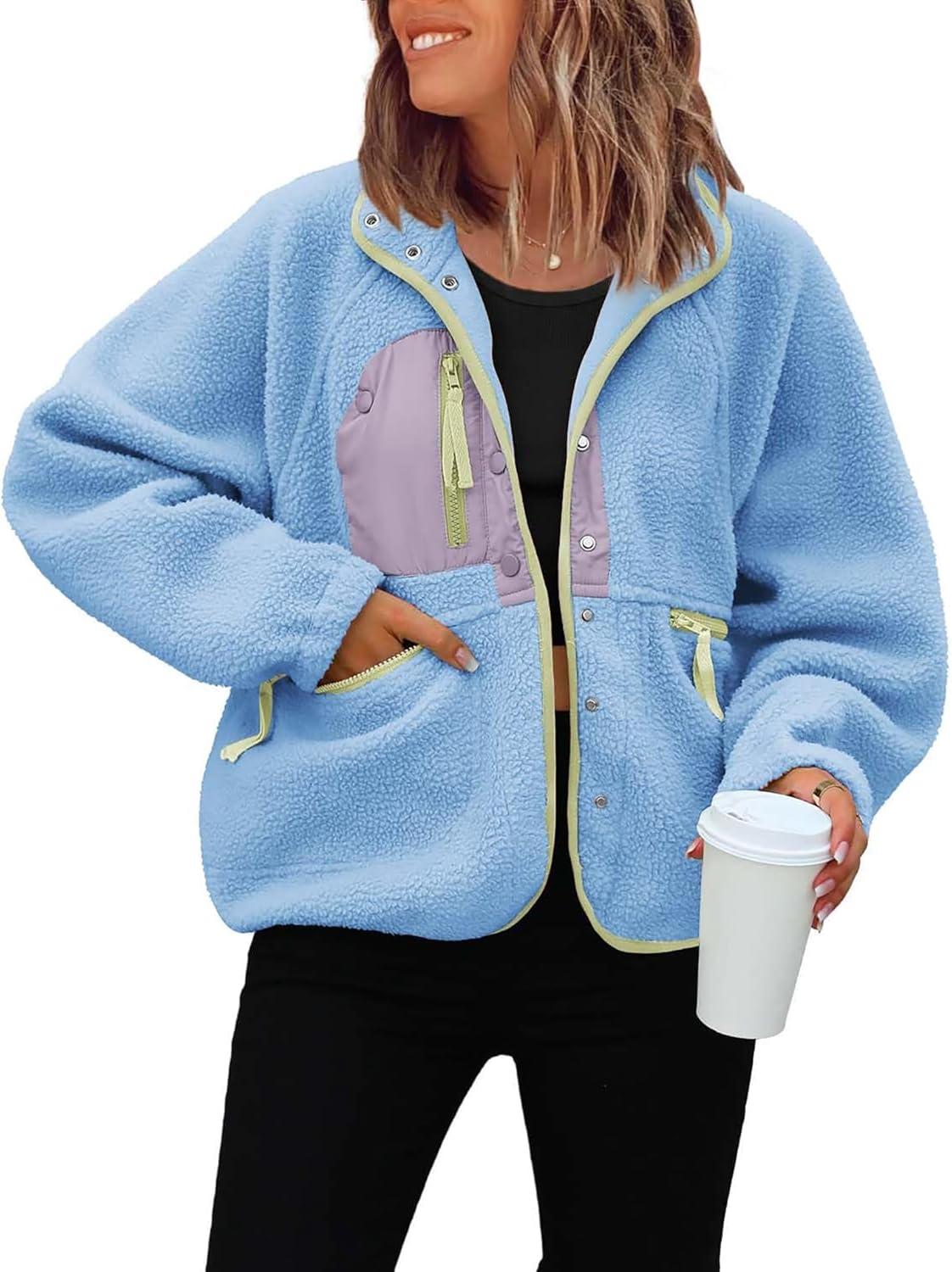 ReachMe Womens Sherpa Jacket for Cozy Winter Fashion
