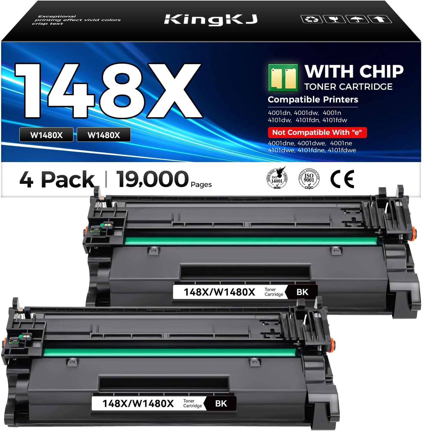 148X Black Toner Cartridge 2-Pack for HP LaserJet Pro Printers