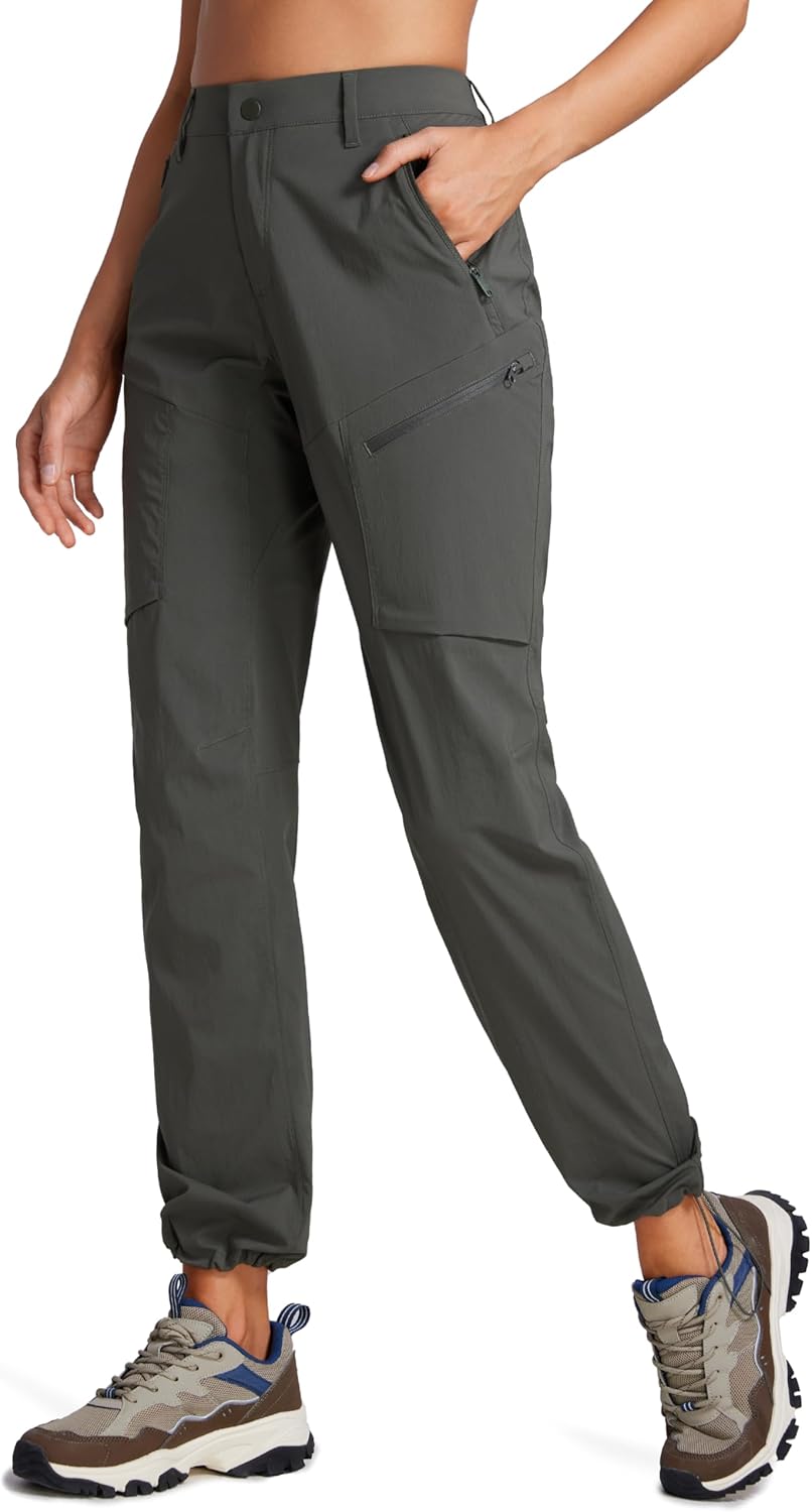 CRZ YOGA Hiking Cargo Pants: UPF 50+ Water Resistant Joggers
