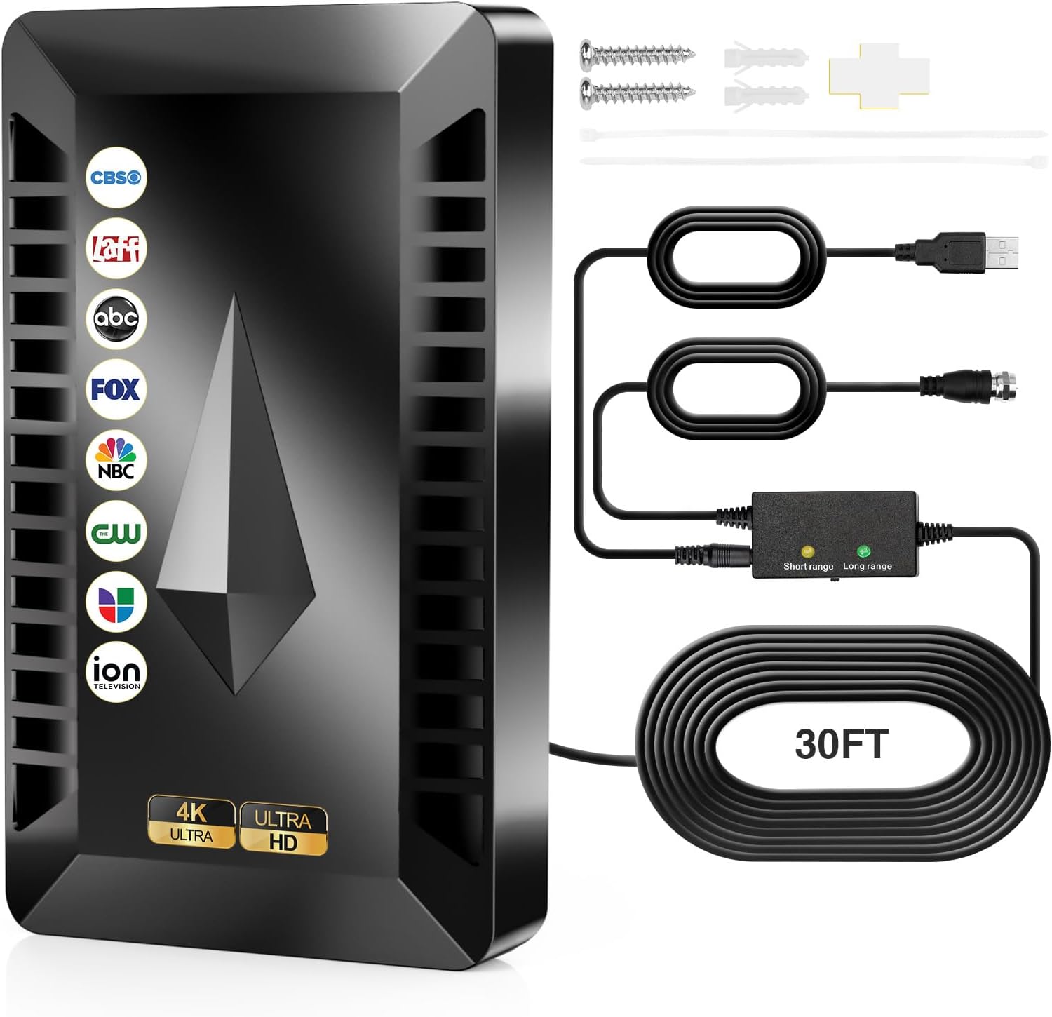 2400+ Miles Range Indoor Digital TV Antenna for Smart TVs