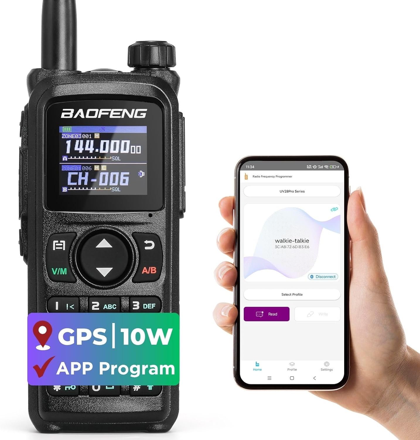 BAOFENG UV-28 PLUS Ham Radio with GPS & Long Range Features