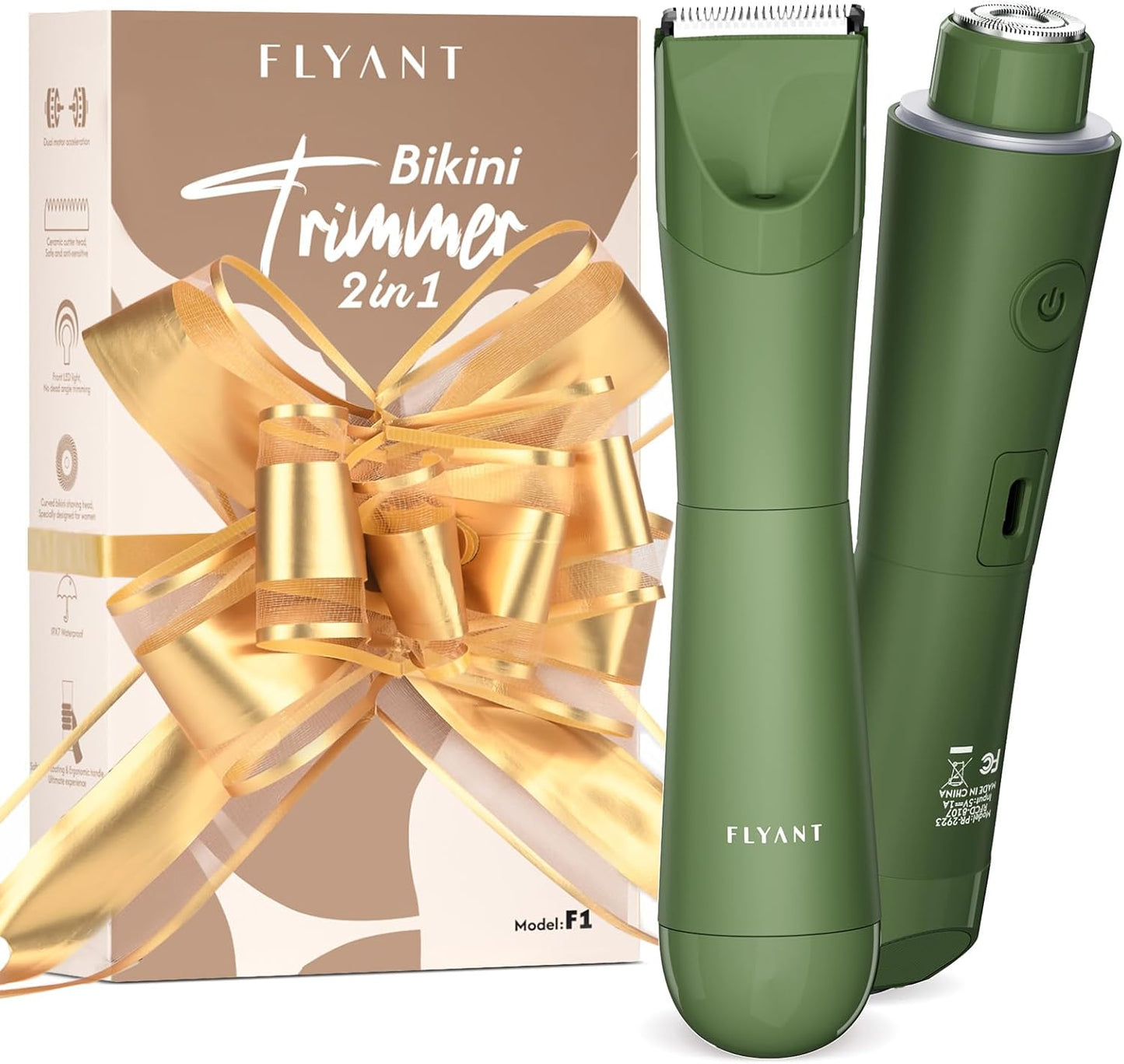 Bikini Trimmer for Women, 2 in 1 Electric Shaver for Smooth Skin