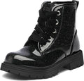 K KomForme Girls Glitter Ankle Boots Lace Up Waterproof Combat Shoes