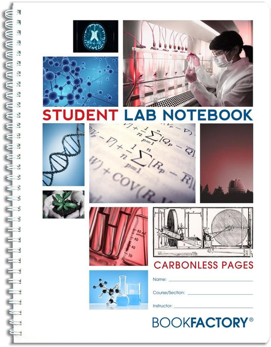 BookFactory Carbonless Student Lab Notebook for Scientific Use