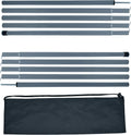 Set of 2 Grey Steel Tent Poles - Adjustable Replacement