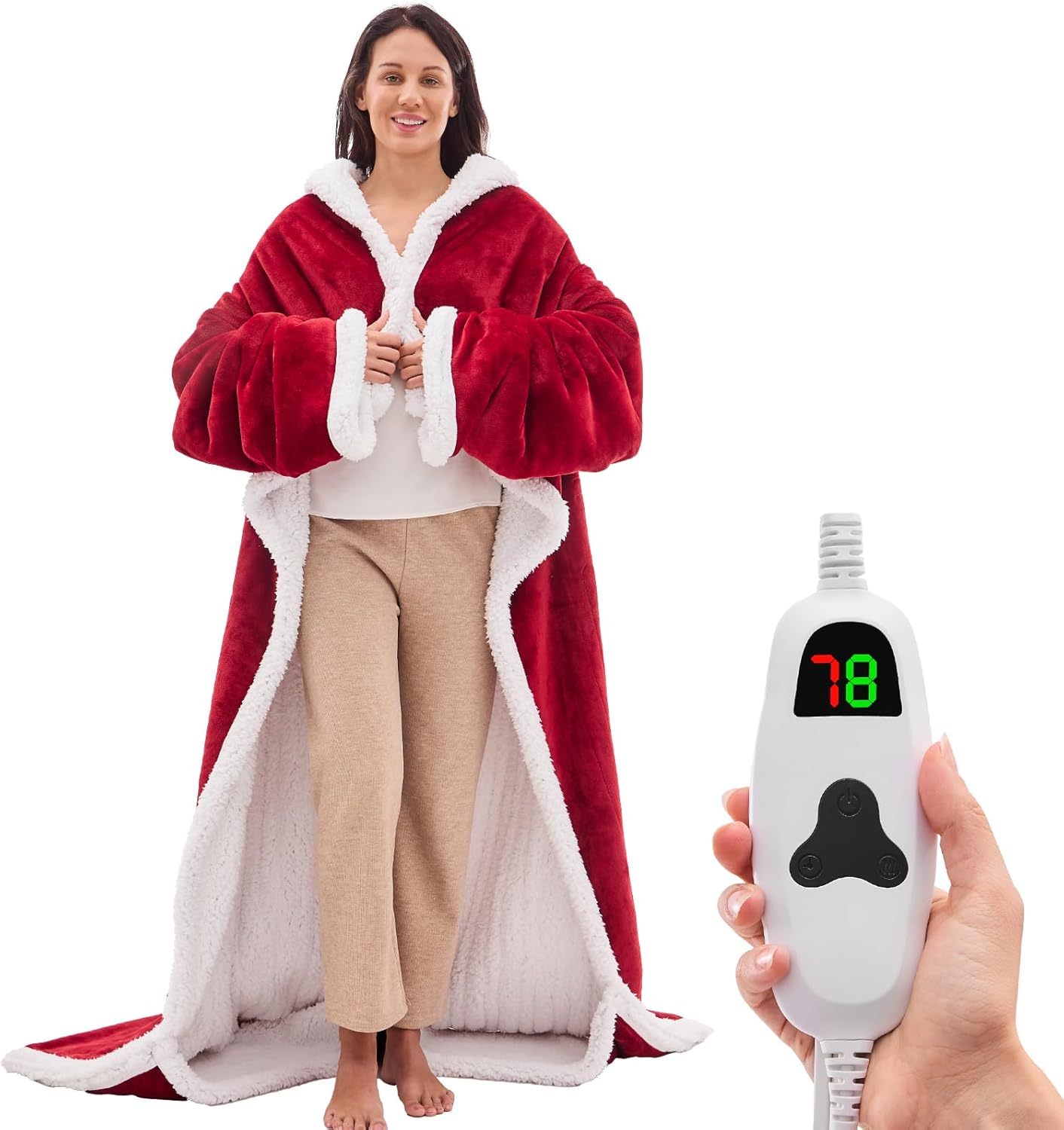 Heated Wearable Blanket with Foot Pocket for Ultimate Comfort