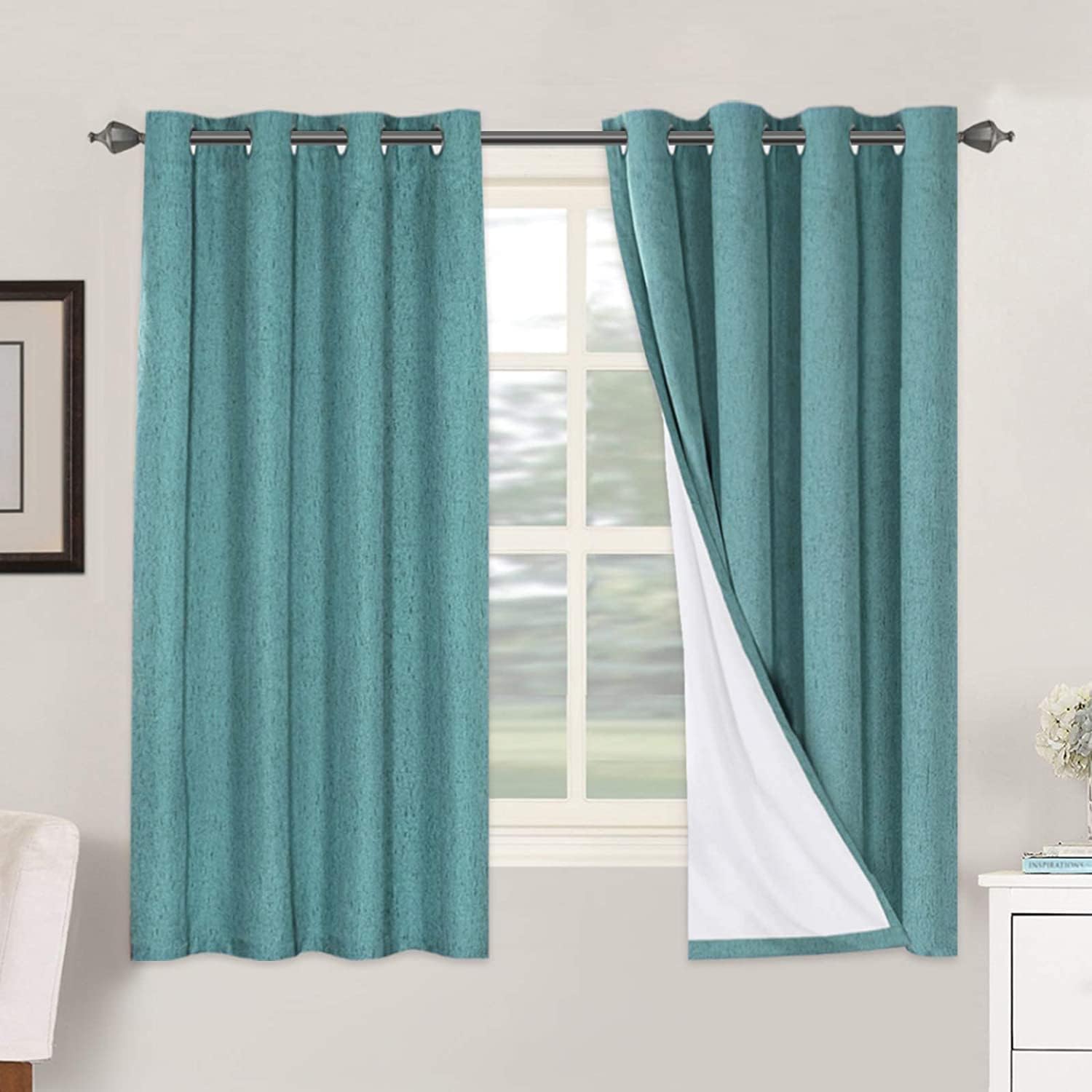 H.VERSAILTEX Linen Blackout Curtains for Energy Saving Comfort