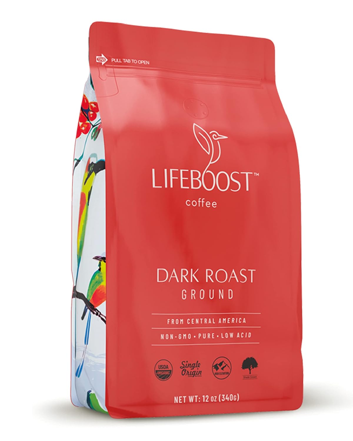 Low Acid USDA Organic Dark Roast Coffee - Lifeboost