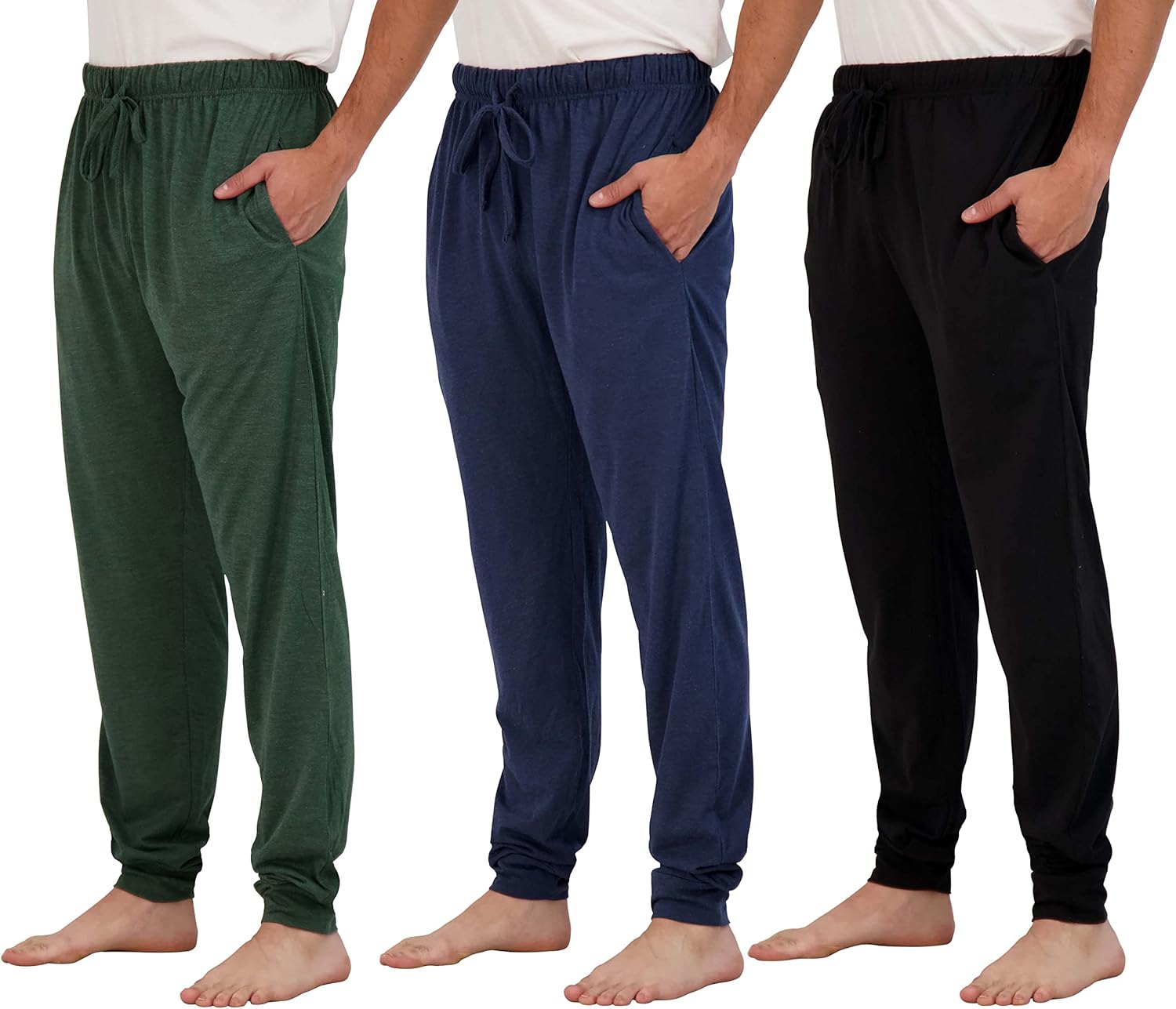 Real Essentials Men's Ultra Soft Cotton Pajama Pants for Comfort
