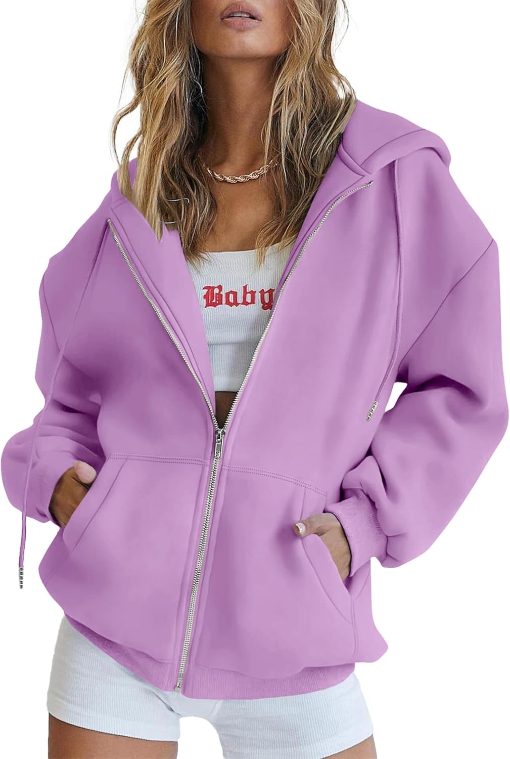 PRETTYGARDEN Women's Zip Up Y2K Hoodies for Casual Style