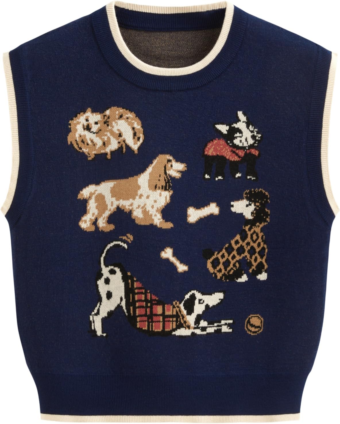 CIDER Womens Sweater Vest Knit Sleeveless Pear Graphic Top