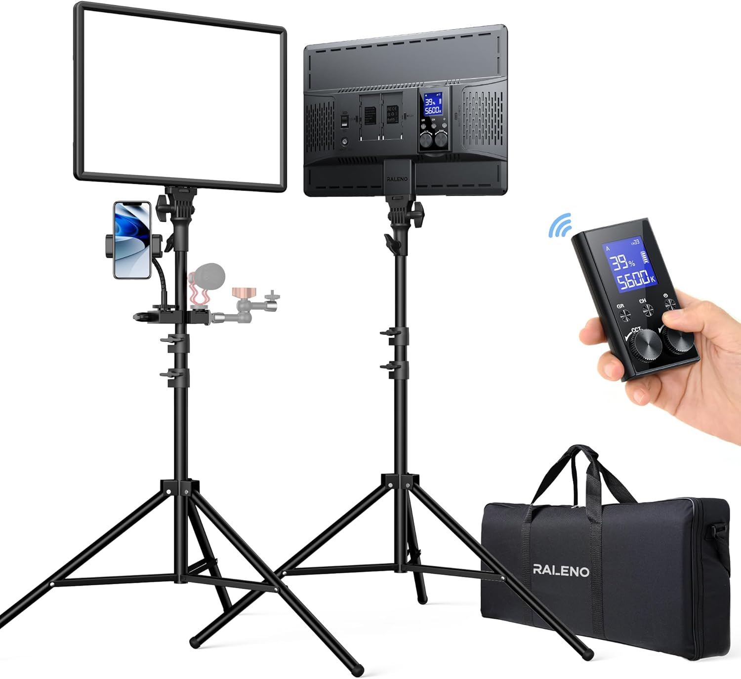 RALENO LED Video Panel Light Kit for YouTube and TikTok Creators