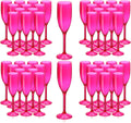 Acrylic Champagne Flutes Rose Pink 5.4 oz - Reusable Unbreakable Set