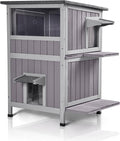 Outdoor Cat House Two Story Weatherproof Shelter - Winter Ready