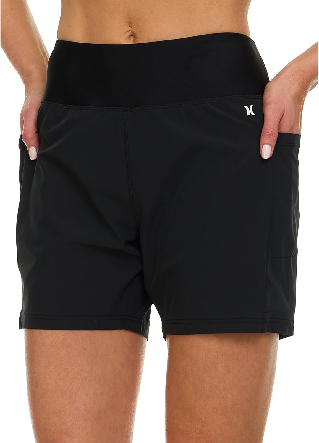 Hurley High Waisted Swim Shorts for Women with Pockets