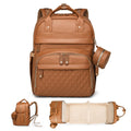 Leather Baby Diaper Bag Backpack with Changing Station - Extra Large
