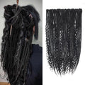 24 Inch Clip in Dreadlock Extensions for Women Black - 10 Clips, 40