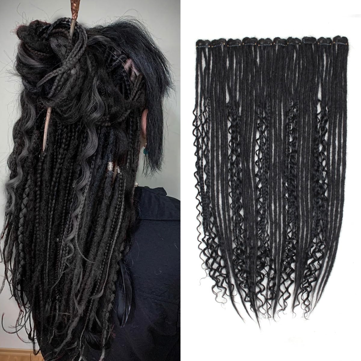 24 Inch Clip in Dreadlock Hair Extensions for Effortless Style