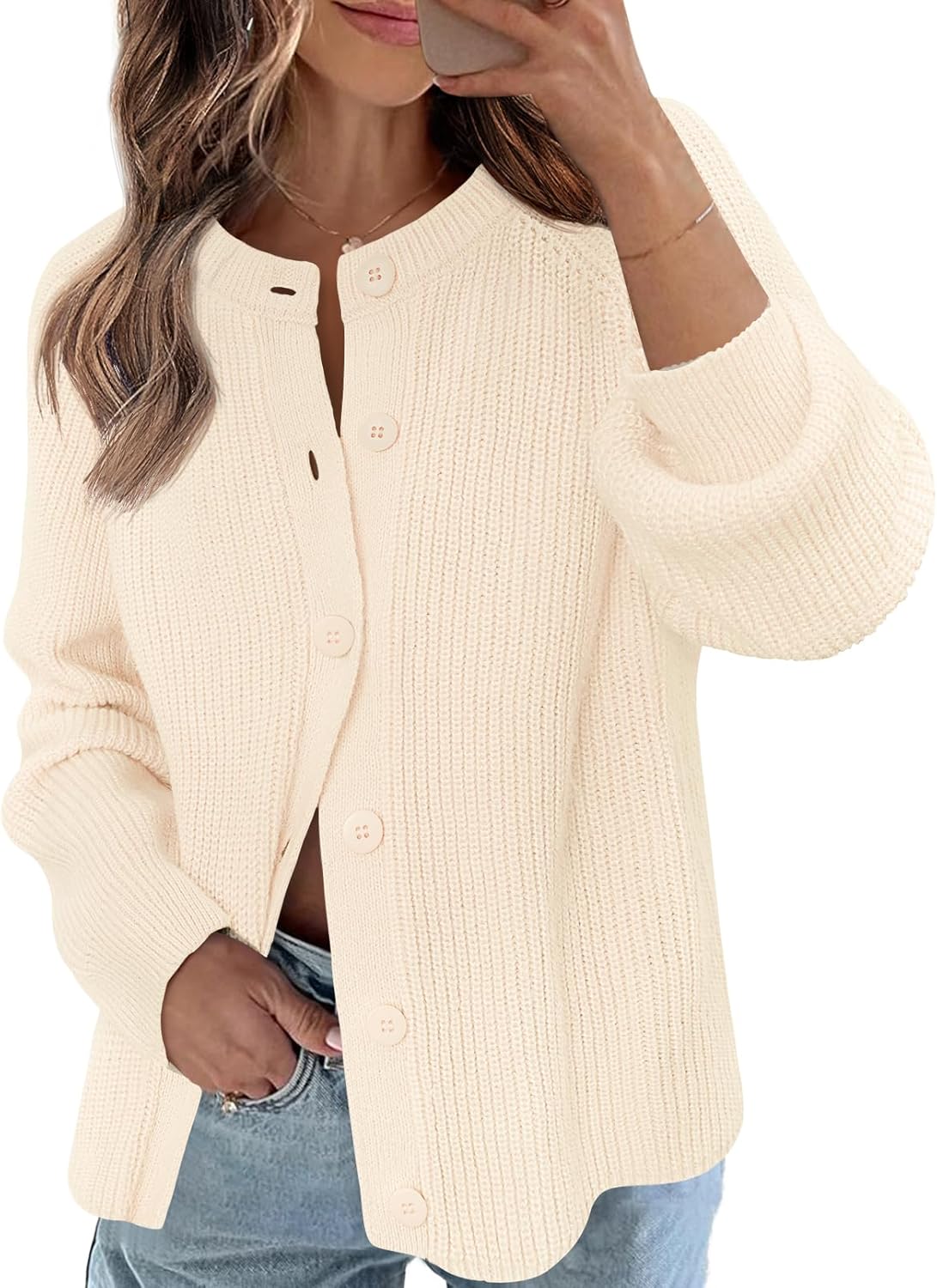 MEROKEETY Women's Long Sleeve Cardigan Sweater for Fall Style