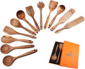 Wooden Spoons for Cooking 12-Pack Wooden Kitchen Utensils Set