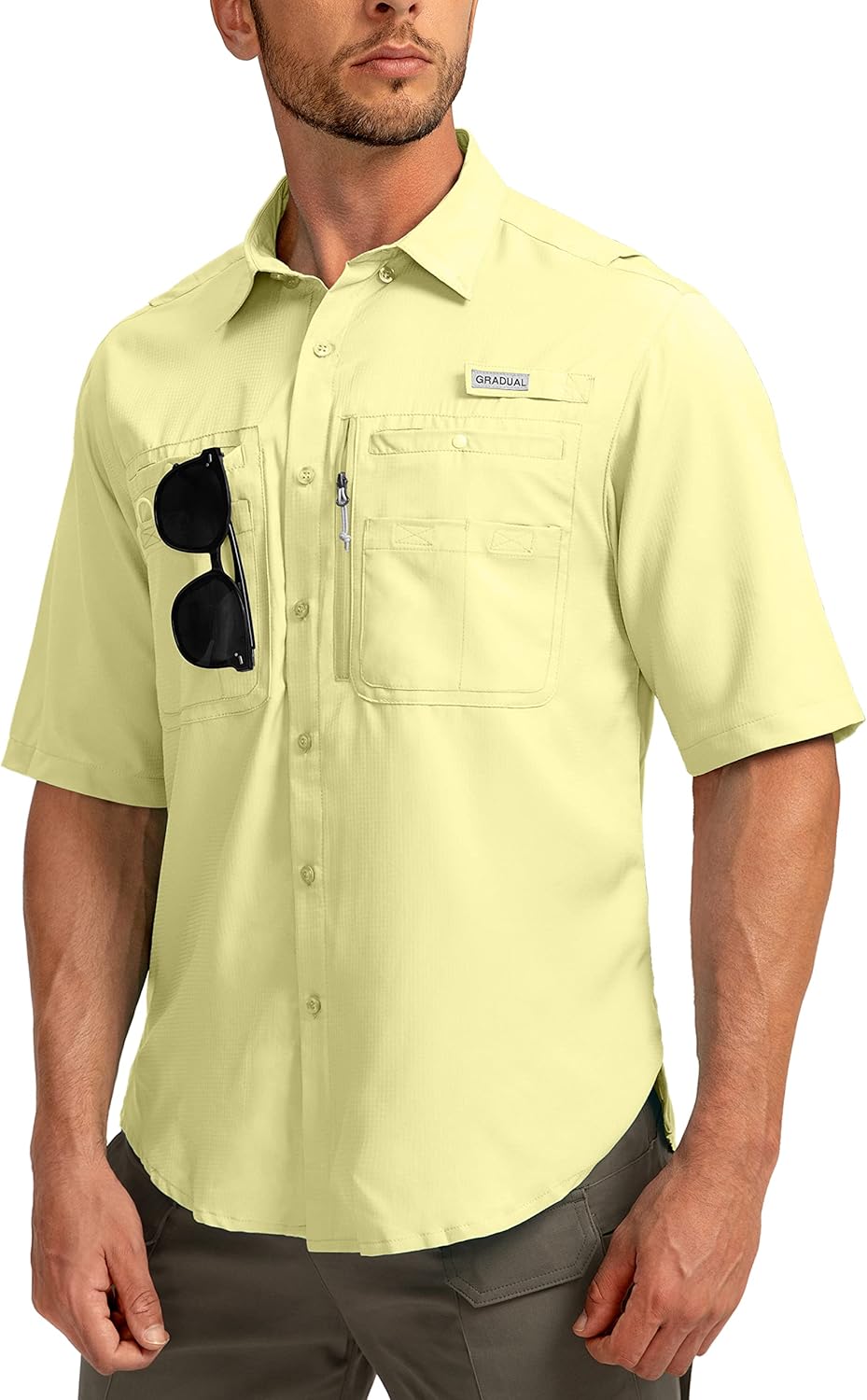 Men's Fishing Shirts with Zipper Pockets for Outdoor Comfort