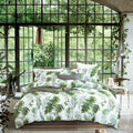 MILDLY 100% Cotton King Duvet Cover Set Green Palm Leaf - Ultra Soft