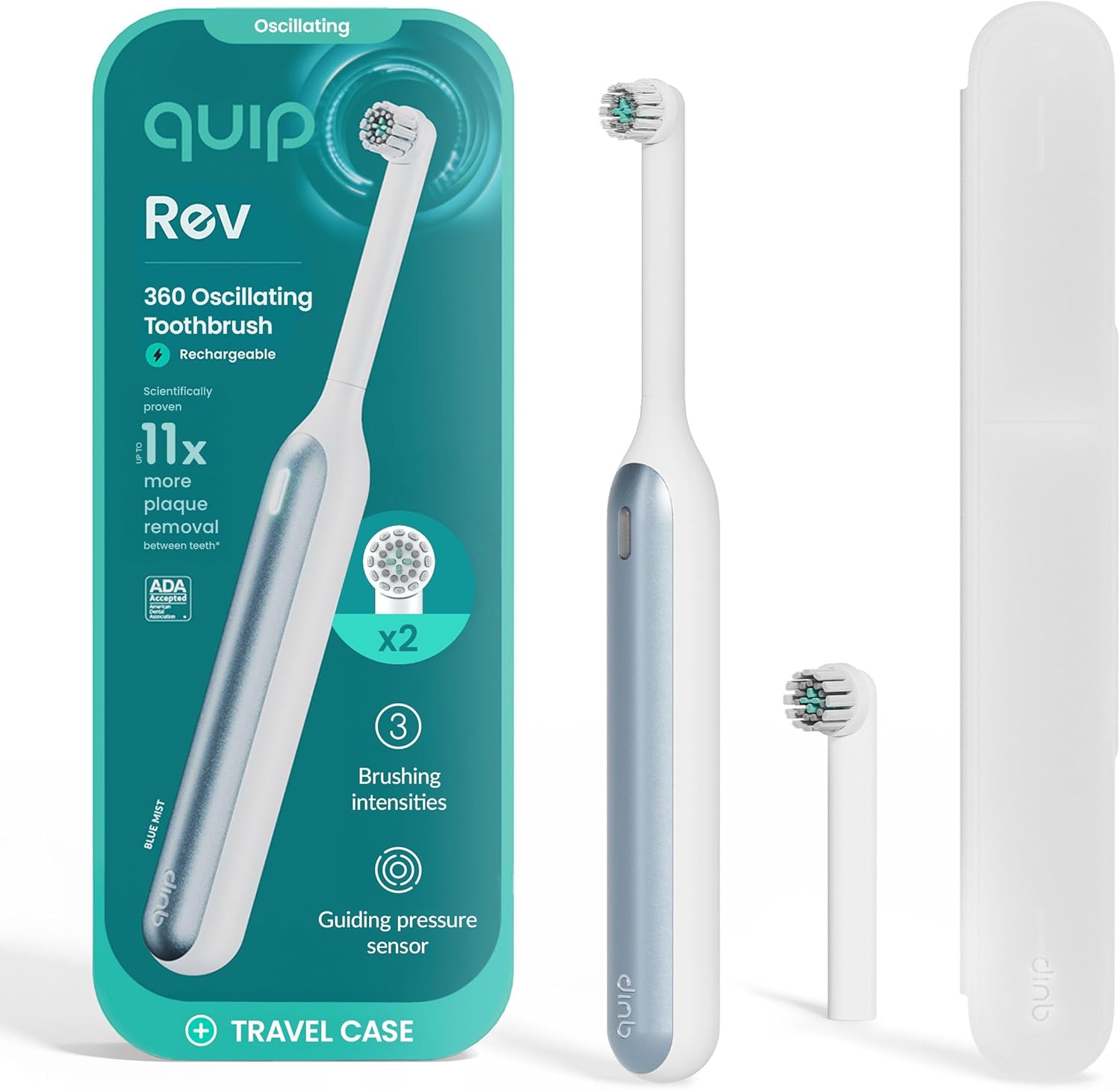 Quip Rev 360 Oscillating Electric Toothbrush with Extra Head