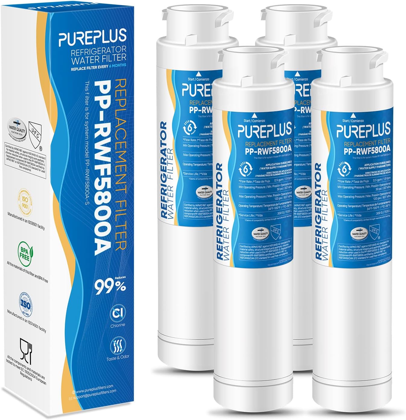 PUREPLUS EPTWFU01 Refrigerator Water Filter for Clean Water