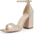 IDIFU IN3 Chunky Block Heels Wedding Party Dress Heeled Sandals
