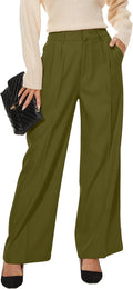 Women Office Wide High Waist Pants Loose Fit - Comfortable Work not
