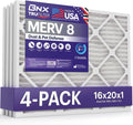 BNX TruFilter 16x20x1 Air Filter MERV 8 for Dust & Pet Defense