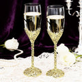 Luxurious Gold Champagne Flutes for Wedding Toasting and Gifts