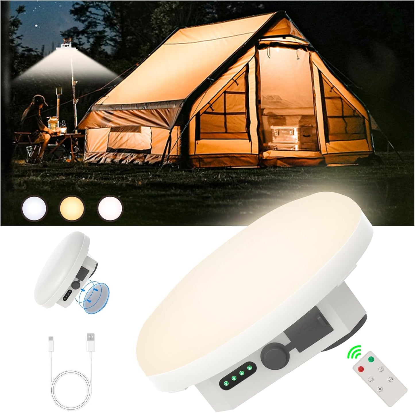 Camping Tent Light LED Rechargeable Lantern for Outdoor Adventures
