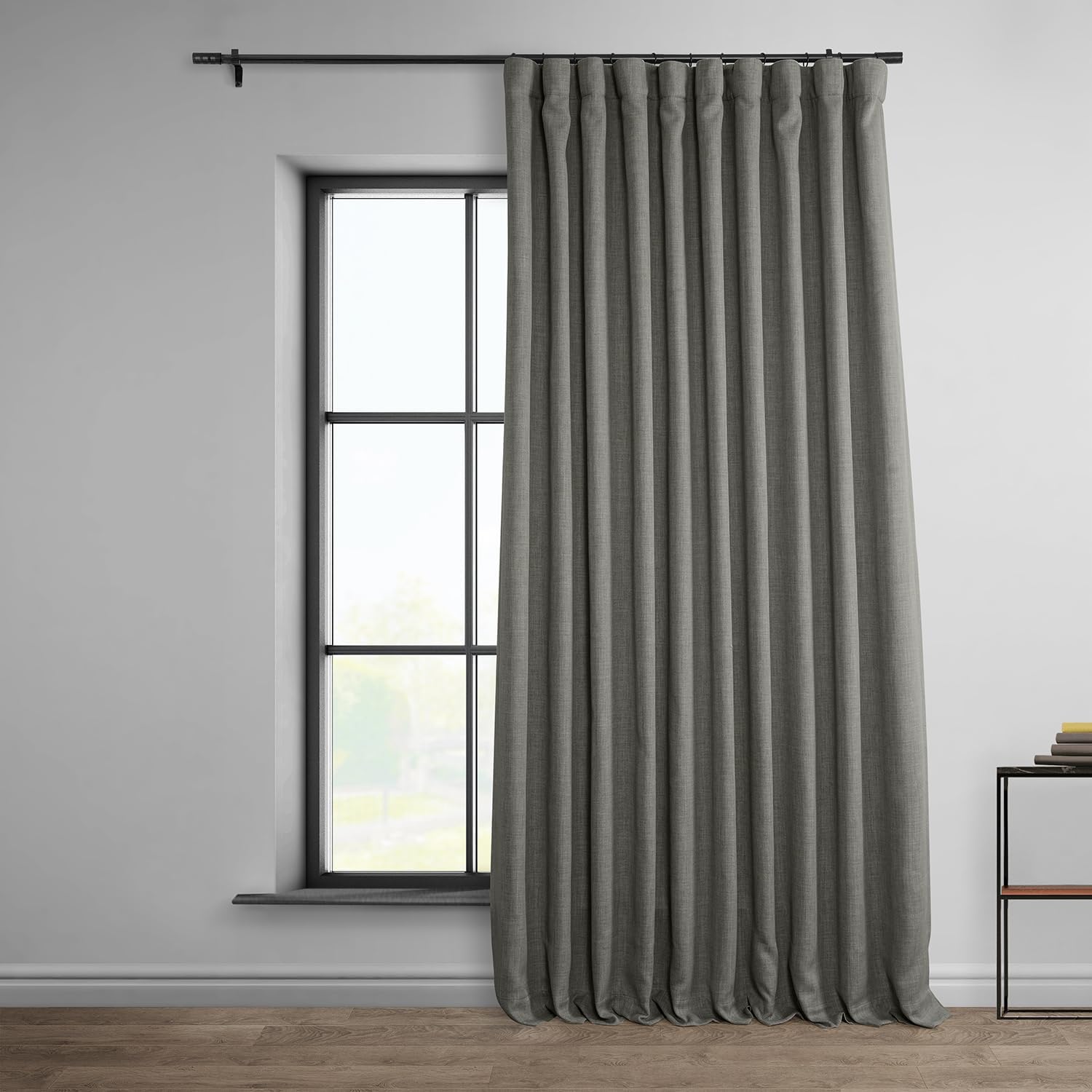 Faux Linen Curtains for Living Room - Room Darkening Drapes
